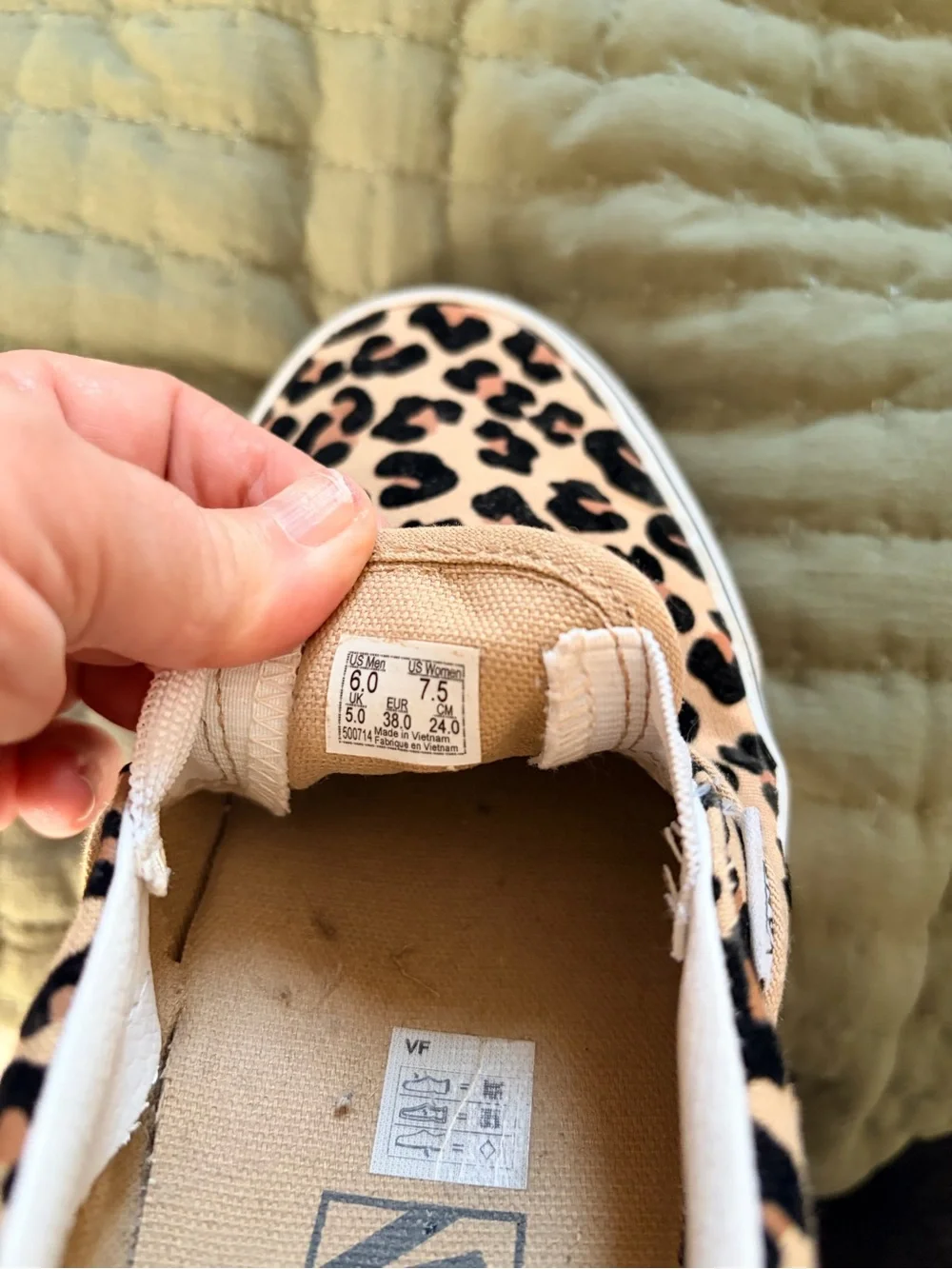 Vans Classic Slip-On Leopard Print Sneakers - Tan/Black